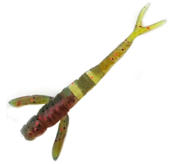 Силикон FishUp Flit 1.5" (10pcs.), #019-Motor Oil/Red