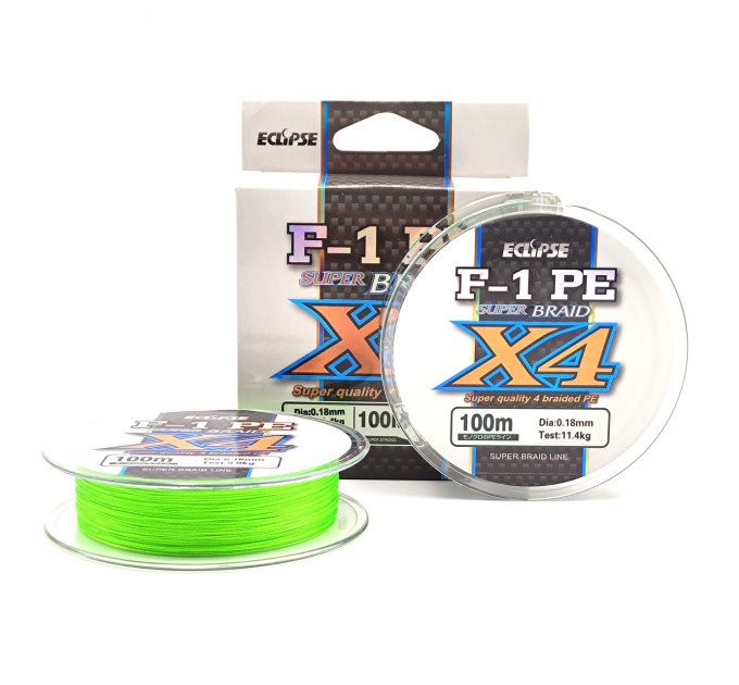 Шнур Eclipse X4 F-1 PE Light Green 100m 0.18mm