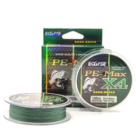 Шнур ECLIPSE X4 PE-MAX Dark Green 100m 0.06mm 3,6kg
