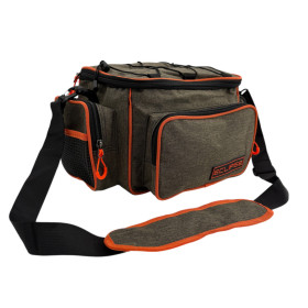 Сумка спиннингиста Eclipse на плечо серая с оранжевыми вставками #002