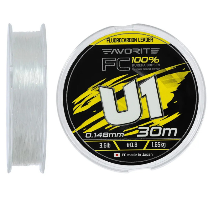 Флюорокарбон Favorite U1 FC 30m #5.0/0.37mm 20.5lb/9.31kg