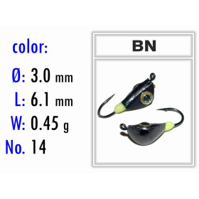 Мормышка Bravo Fishing 2230-BN-G Ракушка с ушком крашеная 3,0 мм 0,45 гр. BN-G кошачий глаз