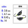 Мормышка Bravo Fishing 2230-BN-G Ракушка с ушком крашеная 3,0 мм 0,45 гр. BN-G кошачий глаз
