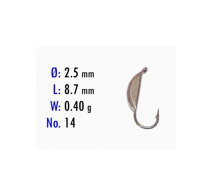 Мормышка Bravo Fishing 1825-312P Супер банан с ушком 2,5 мм, 0,4 гр. 312P с фосфором