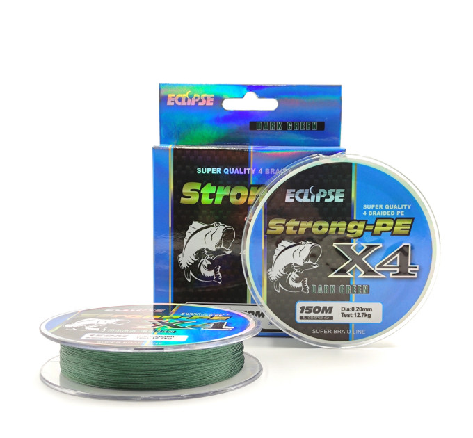 Шнур ECLIPSE X4 Strong-PE Dark Green 150m 0.20mm 12,7kg