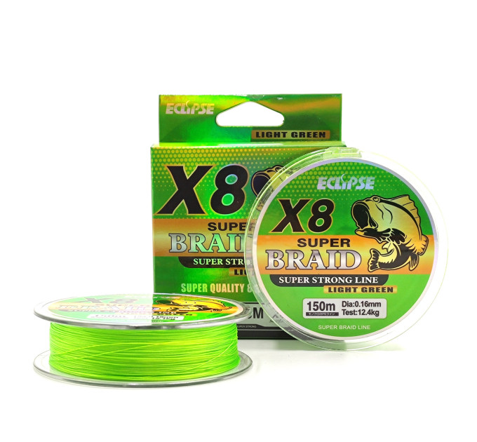 Шнур ECLIPSE X8 Super Braid Light Green 150m 0.08mm 5,6kg