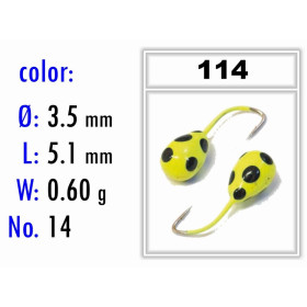 Мормышка Bravo Fishing 1235-114 Капля с отверстием крашеная 3,5 мм 0,60 гр. 114