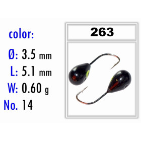 Мормышка Bravo Fishing 1235-263 Капля с отверстием крашеная 3,5 мм 0,60 гр. 263