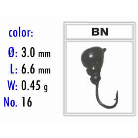 Мормишка Bravo Fishing 4830-BN-Y Муpаха з вушком фарбована 3,0 мм 0,45 гр. BN-Y кошаче око