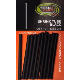 Набір термоусадочних трубок Techno Carp (чорні) 2.5мм (уп 10 шт)