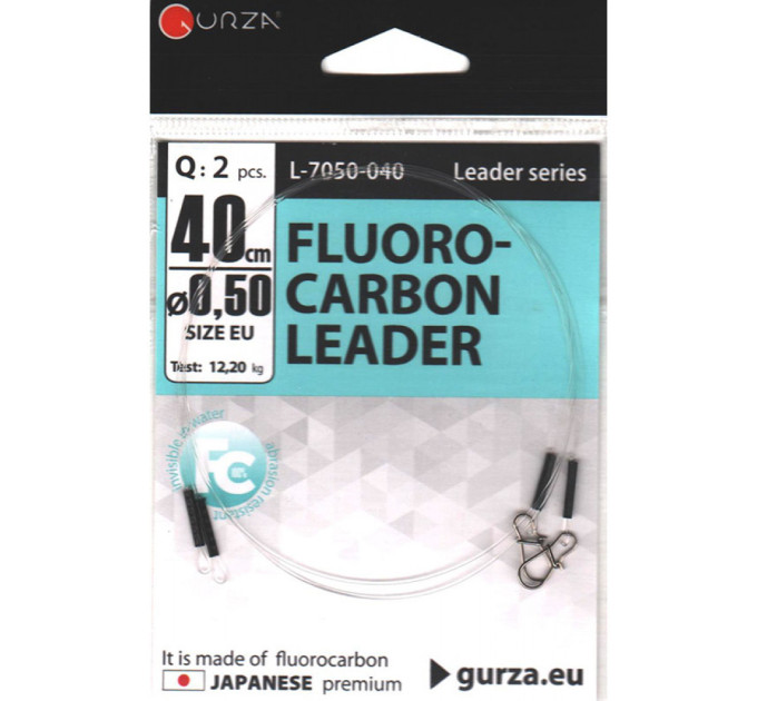 Поводок GURZA Fluorocarbon Leader 30см #0.41 (2шт)