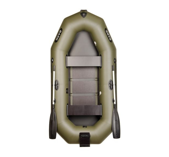Лодка BARK B-260N Двухместная гребная, стационарные сиденья, реечный настил, навесной транец