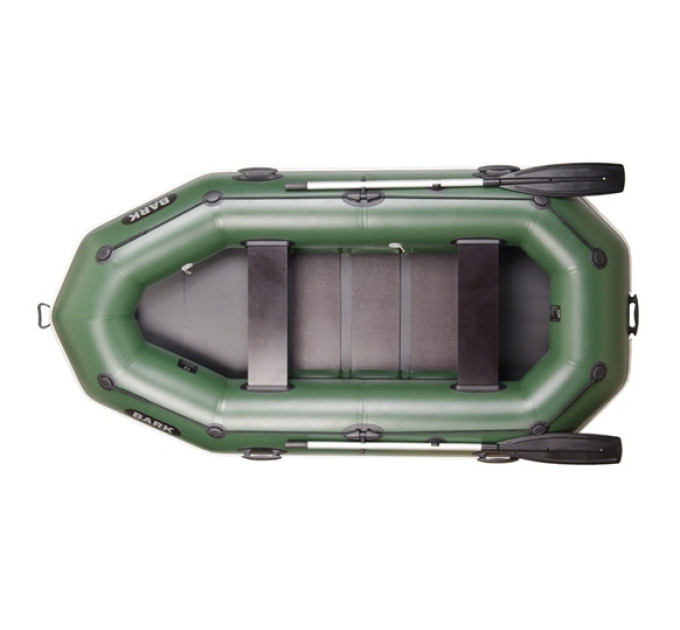 Лодка BARK В-280Р Трехместная гребная, стационарные сиденья, привальный брус, 4 ручки, рейковый настил