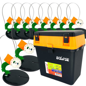 Жерлиця зимова Щука набір 10 шт + Ящик зимовий Eclipse Orange