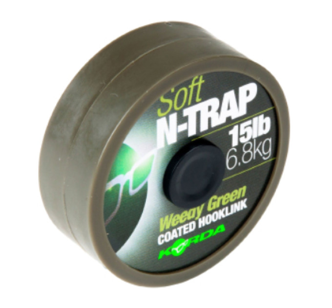 Поводочный материал Korda с покрытием N-Trap Soft 20m 15Lb Weedy Green