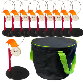 Набір жерлиць зимових Профмонтаж, котушка зі стопором 10шт + Сумка Briz