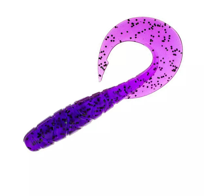 Силікон FishUp Mighty Grub 3.5" (7шт) #060 - Dark Violet Peacock & Silver