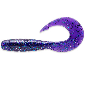 Силикон FishUp Mighty Grub 3.5" (7шт) #060 - Dark Violet Peacock & Silver