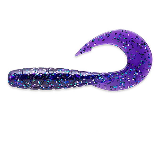 Силікон FishUp Mighty Grub 3.5" (7шт) #060 - Dark Violet Peacock & Silver