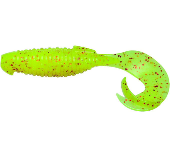 Силикон Keitech Flapper Grub 4" (7 шт/упак) ц:pal#01 chartreuseredflake