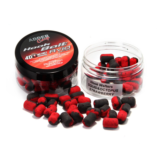 Бойлы Hook Waftes Adder Carp Avid Dambell 10/14mm 90ml SQUID&OCTOPUS-STRAWBERRY / Кальмар&Осминог-Кл