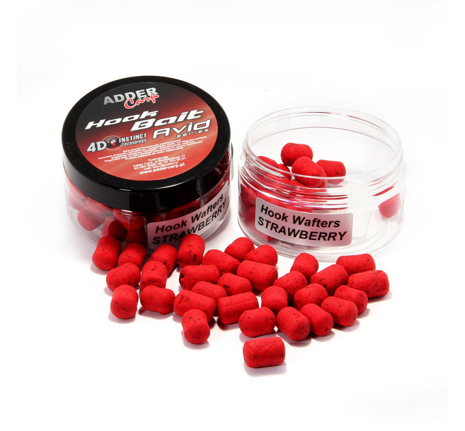 Бойлы Hook Waftes Adder Carp Avid Dambell 10/14mm 90ml STRAWBERRY / Клубника
