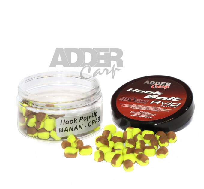 Бойлы Adder Carp Hook Boilies Avid Pop-Up Dumbell 8/10 mm Banan-Crab / Банан-Краб