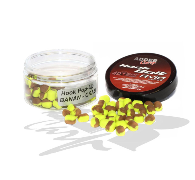 Бойлы Adder Carp Hook Boilies Avid Pop-Up Dumbell 8/10 mm Banan-Crab / Банан-Краб