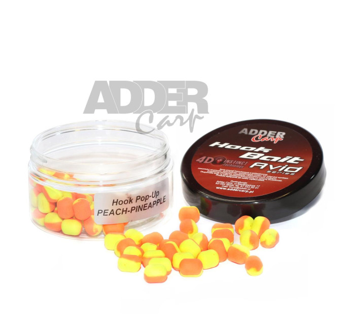 Бойлы Adder Carp Hook Boilies Avid Pop-Up Dumbell 8/10 mm Peach&Pineapple / Персик-Ананас