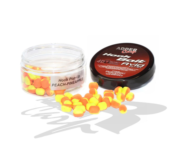 Бойлы Adder Carp Hook Boilies Avid Pop-Up Dumbell 8/10 mm Peach&Pineapple / Персик-Ананас