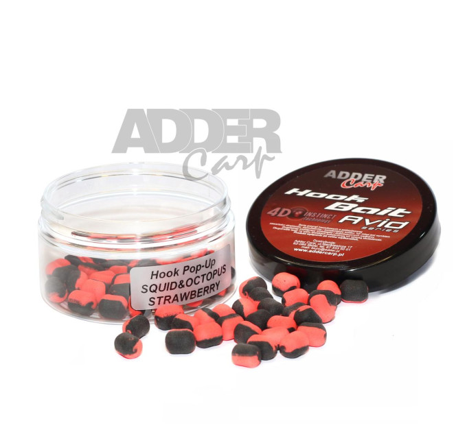 Бойлы Adder Carp Hook Boilies Avid Pop-Up Dumbell 8/10 mm Squid&Octopus-Strawberry / Кальмар&Осмино