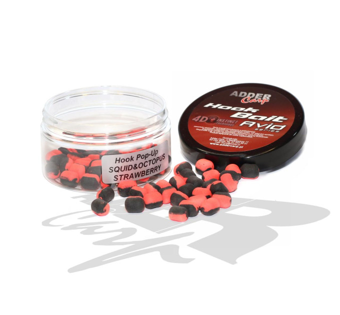 Бойлы Adder Carp Hook Boilies Avid Pop-Up Dumbell 8/10 mm Squid&Octopus-Strawberry / Кальмар&Осмино