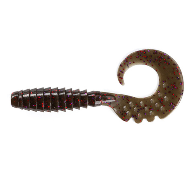 Силікон FishUp Fancy Grub 2" (10pcs.), #050 - Green Pumpkin Brown/Red & Purple