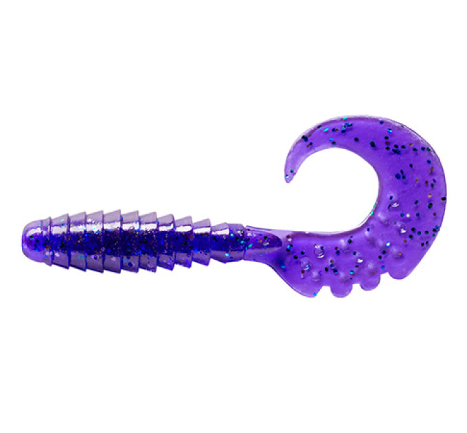 Силікон FishUp Fancy Grub 2.5" (10pcs.), #060 - Dark Violet/Peacock & Silver