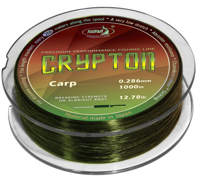 Волосінь Katran Crypton Carp 1000m (camo) 0.309mm 15.5lb/7.03kg