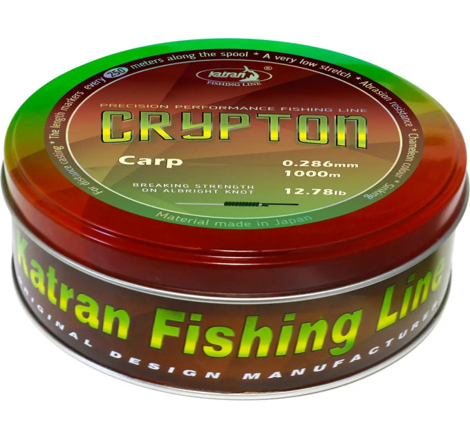 Волосінь Katran Crypton Carp 1000m (camo) 0.331mm 17.5lb/7.94kg