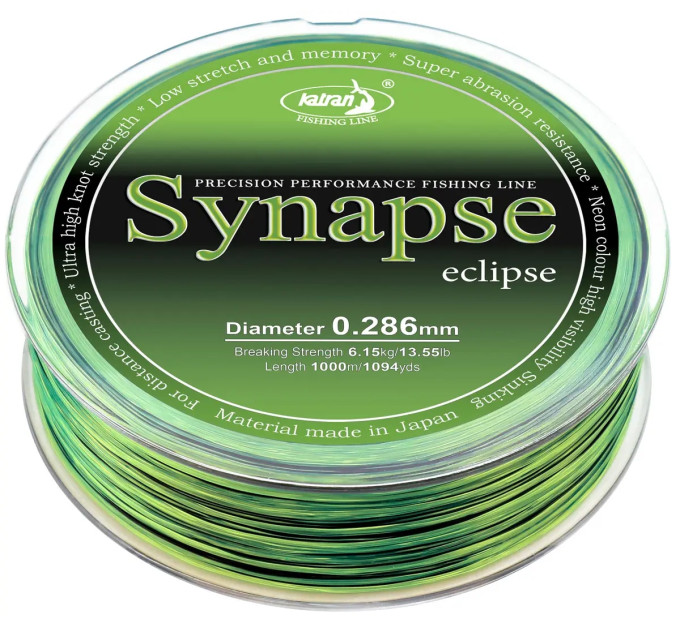 Волосінь Katran Synapse Eclipse 1000m (neon-black) 0.309mm 15.55lb/7.05kg
