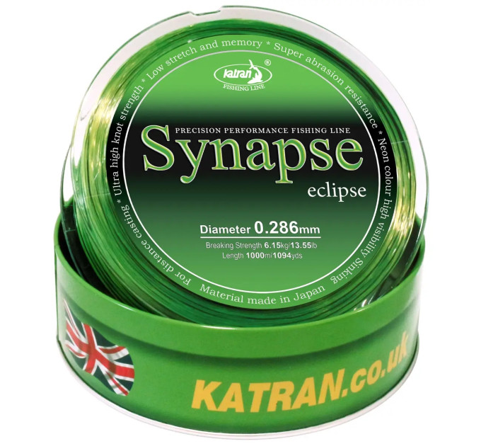 Волосінь Katran Synapse Eclipse 1000m (neon-black) 0.309mm 15.55lb/7.05kg