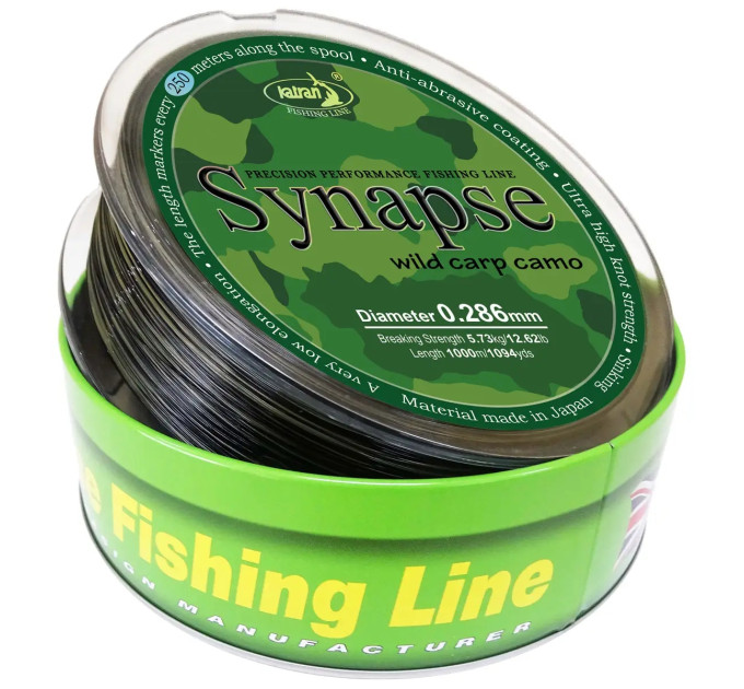 Волосінь Katran Synapse Wild Carp Camo 1000m (dark camo) 0.286mm 12.62lb/5.73kg