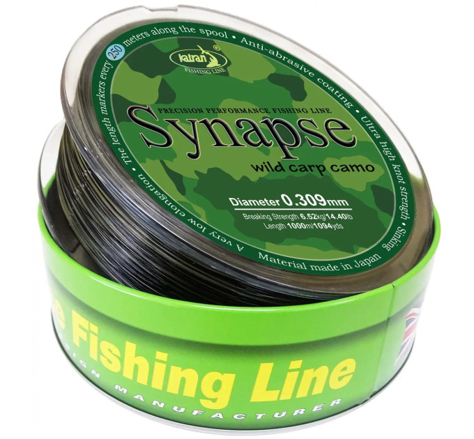 Волосінь Katran Synapse Wild Carp Camo 1000m (dark camo) 0.309mm 14.4lb/6.52kg