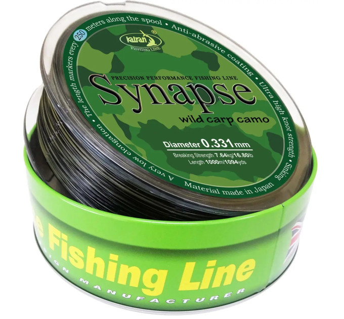 Волосінь Katran Synapse Wild Carp Camo 1000m (dark camo) 0.331mm 16.8lb/7.64kg