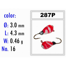 Мормышка Bravo Fishing 1130-287P Капля с ушком крашеная 3,0 мм 0,46 гр. 287P з фосфором