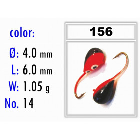Мормишка Bravo Fishing 1140-156 Капля с ушком крашеная 4,0 мм 1,05 гр. 156
