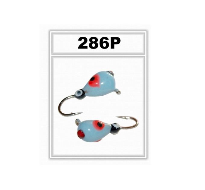 Мормышка Bravo Fishing 1140-286Р Капля с ушком крашеная 4,0 мм 1,05 гр. 286Р з фосфором и камнем