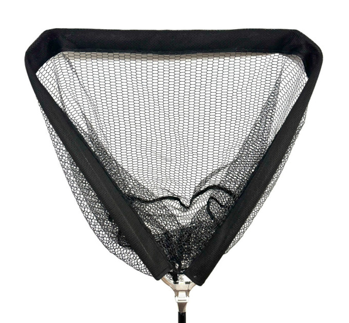 Подсак BREEZE HB002-240702 треугольный 70 см, крупная прорезиненная тонкая сетка, круглая металлическая телескоп