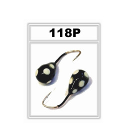 Мормышка Bravo Fishing 1535-118P Чесночинка с отверстием крашеная 3,5 мм 0,83 гр. 118P