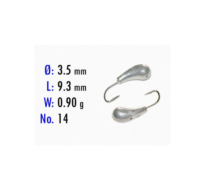 Мормышка Bravo Fishing 1535-118P Чесночинка с отверстием крашеная 3,5 мм 0,83 гр. 118P