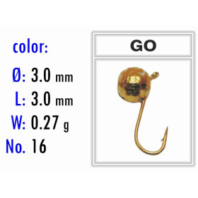 Мормишка Bravo Fishing 1730-GO Шар с ушком мелкая грань 3,0 мм 0,27 гр. GO
