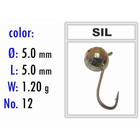Мормышка Bravo Fishing 1750-SIL Шар с отверстием мелкая грань 5,0 мм 1.20 гр. SIL