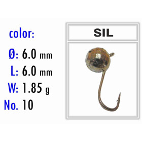 Мормышка Bravo Fishing 1760-SIL Шар с отверстием мелкая грань 6,0 мм 1.85 гр. SIL